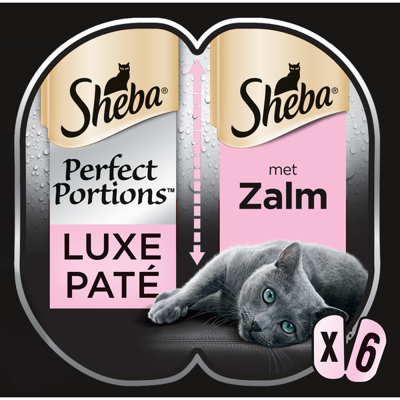 Kattenvoer Perfect Portfions Adult zalm in loaf 3 pack (2x37,5 g) 1x8 Sheba - Sheba Kattenvoer Perfect Portfions Adult zalm in loaf 3 pack (2x37,5 g) 1x8 Sheba - Sheba