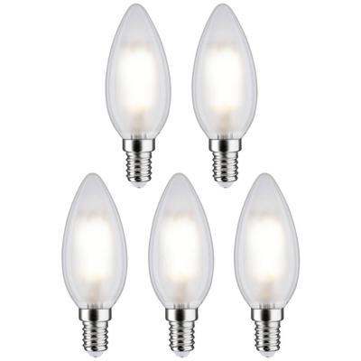 Paulmann 29096 LED-lamp Energielabel F (A - G) E14 Kaars 4.8 W Neutraalwit (Ø x h) 35 mm x 98 mm 5 stuk(s)