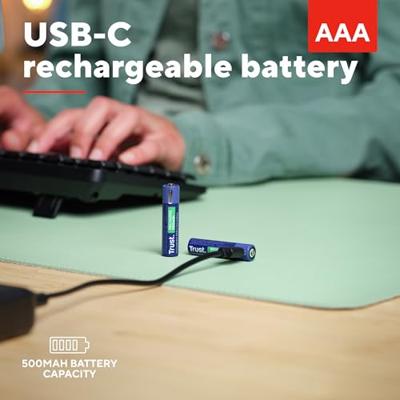 Trust Via USB-C oplaadbare AAA-batterijen (2 stuks) Batterij Blauw