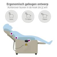 Massagestoel verstelbaar elektrisch kunstleer crèmekleurig - thumbnail
