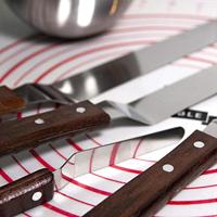 Krumble paletmes | glaceermes spatel set van 4 RVS met houten handvat - thumbnail