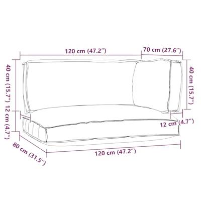 Pallet Kussen Set 3 pcs Antraciet 120 x 80 x 12 cm Oxford stof - thumbnail