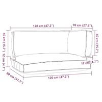 Pallet Kussen Set 3 pcs Antraciet 120 x 80 x 12 cm Oxford stof - thumbnail
