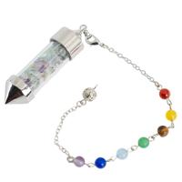 Pendel Edelsteen Fluoriet Capsule met 7 Chakra Kralenketting - thumbnail