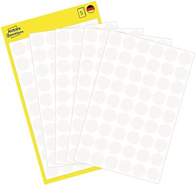 Etiket avery 3145 rond 12mm wit 270st | 10 stuks