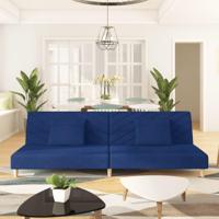 Slaapbank 2-zits met 2 kussens stof blauw - thumbnail