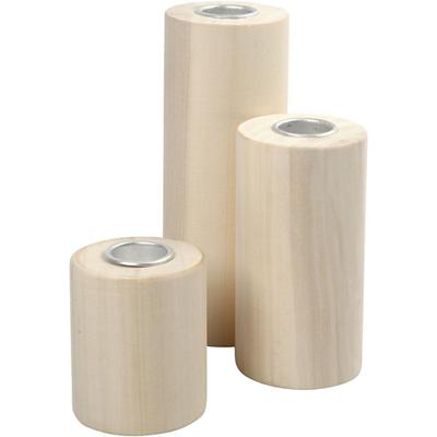Creativ Company Kandelaars, h: 14,5+9+6,5 cm, gatgrootte 2,3 cm, 3 stuk/ 1 doos