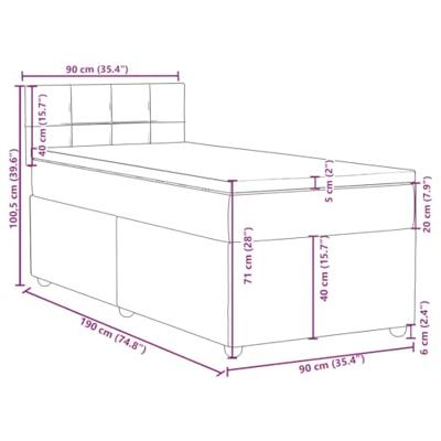 Boxspring met matras stof blauw 90x190 cm