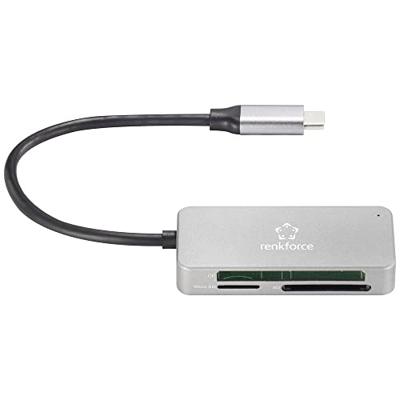 Renkforce RF-PCR-210 Externe geheugenkaartlezer USB-C 3.2 Gen 1 Zilver