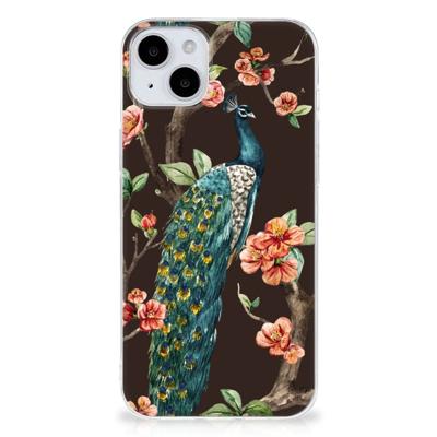 iPhone 15 | TPU Hoesje | Pauw met Bloemen