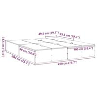 Bedframe met opslag Wit 200 x 200 x 31.5 cm Bewerkt hout - thumbnail