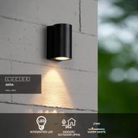 Lucide AKRA - Wandlamp Binnen/Buiten - LED - 1x6W 2700K - IP54 - Zwart - thumbnail