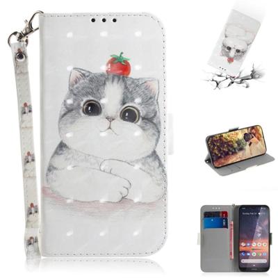 3D gekleurde tekening schattig Cat patroon horizontale Flip lederen case voor Nokia 3 2 met houder & card slots & portemonnee
