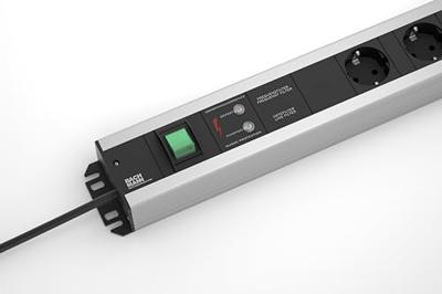 Bachmann 300.012 Overspanningsveilige stekkerdoos 6-voudig Antraciet, Zilver Randaarde stekker 1 stuk(s)