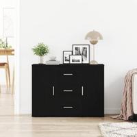 Dressoir 91x29,5x65 cm spaanplaat zwart eikenkleurig - thumbnail
