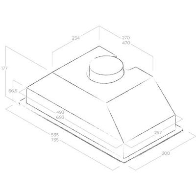 Elica Era C Onderbouw Aluminium, Wit 700 m³/uur