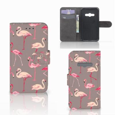 Samsung Galaxy Xcover 3 | Xcover 3 VE | Telefoonhoesje | Met pasjeshouder | Flamingo Samsung Galaxy Xcover 3 | Xcover 3 VE | Telefoonhoesje | Met pasjeshouder | Flamingo