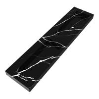 Brauer Coral Wastafel - 200 met 2 Spoelbakken en 0 Kraangaten - Marmerlook Nero Marquina - thumbnail
