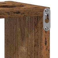 Wandschap 75x16x55 cm bewerkt hout oud houtkleurig - thumbnail