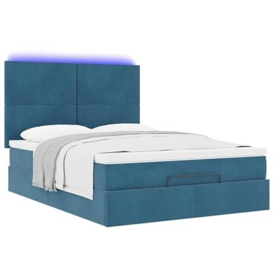Ottoman bed met matrassen en LED's 140x190cm fluweel