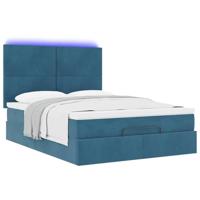 Ottoman bed met matrassen en LED's 140x190cm fluweel - thumbnail