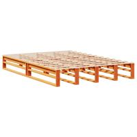 Bed met boekenkast zonder matras hout wasbruin 140x190 cm - thumbnail