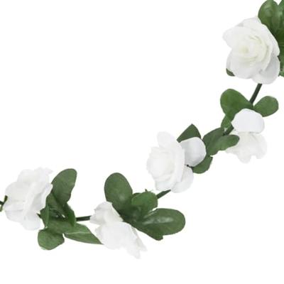 VidaXL Kerstslingers met bloemen 6 st 240 cm wit