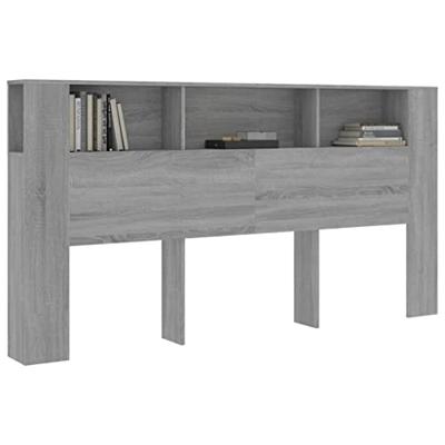 Hoofdbordkast 200x18,5x104,5 cm grijs sonoma eikenkleurig