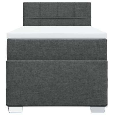 Boxspring met matras stof donkergrijs 90x190 cm