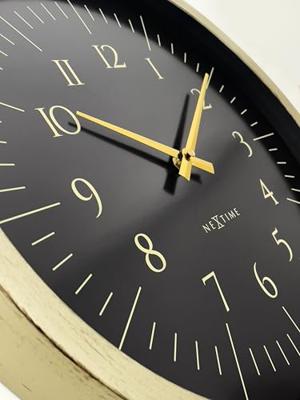 NeXtime - Wandklok 40 cm-Goud|Zwart-Plastic-NeXtime 'Galaxy'
