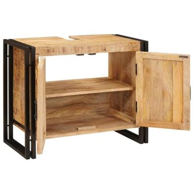 Wastafelonderkast 71 x 33 x 58 cm Massief Mango Hout, Ijzer Wastafelonderkast 71 x 33 x 58 cm Massief Mango Hout, Ijzer