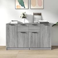 Dressoirs 2 st 60x30x70 cm bewerkt hout grijs sonoma eiken - thumbnail