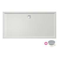 Douchebak Xenz Mariana | 170x90x4 cm | Incl.Afvoersifon-Chroom | Acryl | Rechthoekig | Wit glans - thumbnail