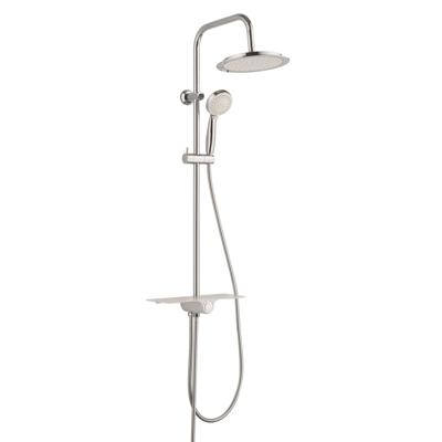 AQUASTAR hoofddouche set met planchet, chroom-wit wellness hoofddouche met antikalk nozzles, hoofddouche: Ø ca. 24 cm handdouche met 5 functies en met antikalk nozzles, maat: Ø ca. 10 cm metalen
