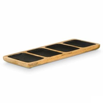 Dienblad met Vakjes GiftDecor MALI-941 B Zwart 46 x 3 x 17 cm (6 Stuks)