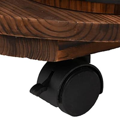 VidaXL Waterfontein met pomp en wieltjes 55x55x80 cm massief vurenhout
