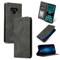 Retro huid voelen Business magnetische horizontale Flip lederen case voor Galaxy Note 9 (donkergrijs) - thumbnail