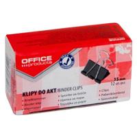 OFFICE products foldbackclip, zwart, 15 mm, doos van 12 stuks - thumbnail