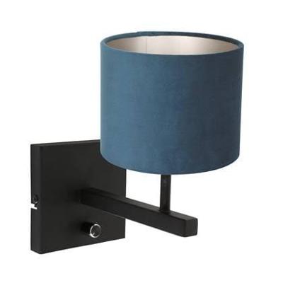 Steinhauer Velvet wandlampStang blauw met zwart - 8251ZW