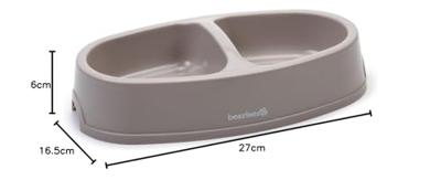 Beeztees plastic dinerset hond, antraciet. 2 x 0.4 liter