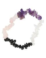 Edelsteen Splitarmband Toermalijn/ Gouden Driehoek - thumbnail