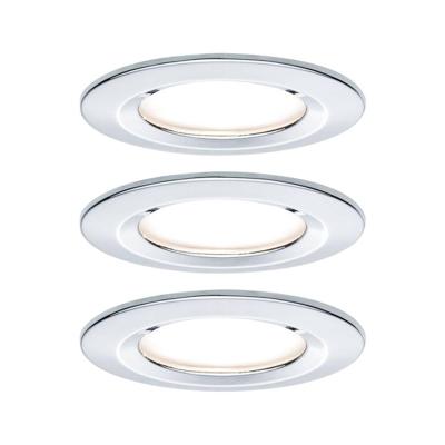 Paulmann Nova Inbouwlamp voor badkamer Set van 3 stuks LED LED 18 W IP44 Chroom (glanzend)