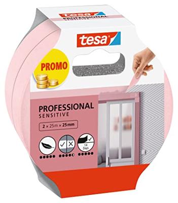 tesa Professional Sensitive 56267-00000-01 Schilderstape Roze (l x b) 50 m x 25 mm 2 stuk(s)