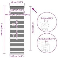 Zebra rolgordijn 40x100 cm stofbreedte 35,9 cm lichtgrijs - thumbnail