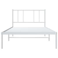 Bedframe met hoofdbord metaal wit 100x200 cm - thumbnail