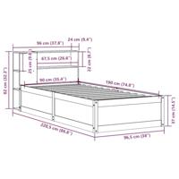 Bedframe zonder matras massief grenenhout wit 90x190 cm - thumbnail