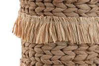 Plantenbakkenset Home ESPRIT Bruin Raffia Cement Tropisch 23 x 22 x 25 cm - thumbnail