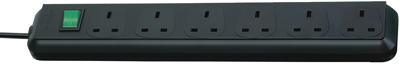 Brennenstuhl 1159503 Eco-verlengkabel 6-voudig zwart 1,5 m 05 VV-F 3 g1,25