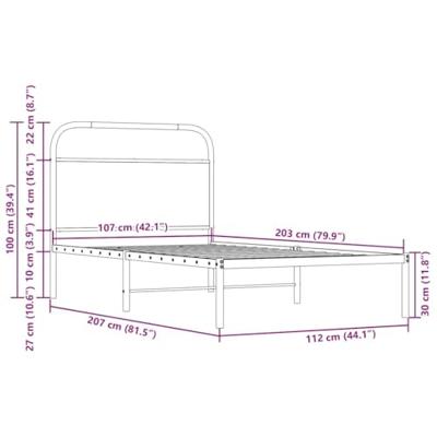 Bedframe zonder matras bewerkt hout gerookt eiken 107x203 cm