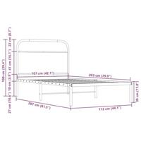 Bedframe zonder matras bewerkt hout gerookt eiken 107x203 cm - thumbnail